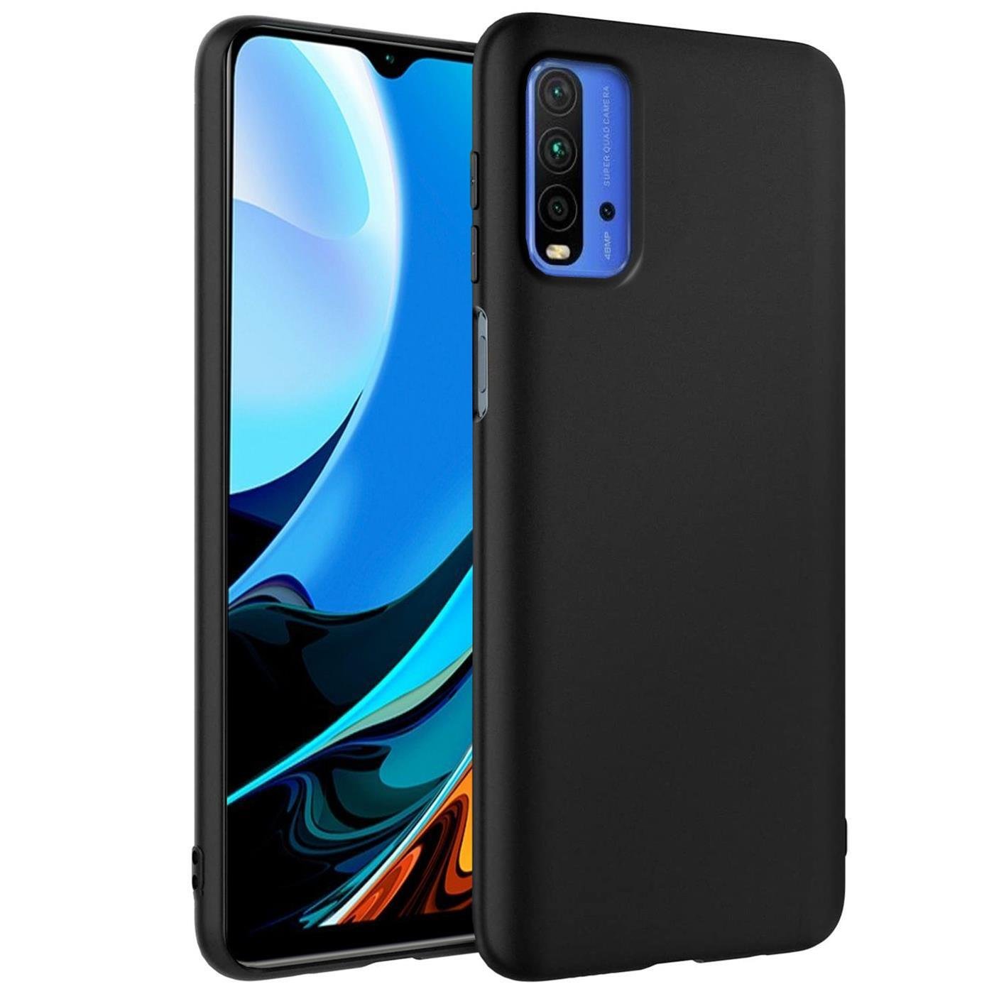 Silikonowe etui na telefon komórkowy Xiaomi Redmi 9T Protective Cover Matt Black Backcover