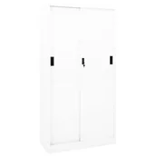 Szafy biurowe - vidaXL Szafa biurowa z przesuwnymi drzwiami biała 90x40x180 cm 335962 - miniaturka - grafika 1