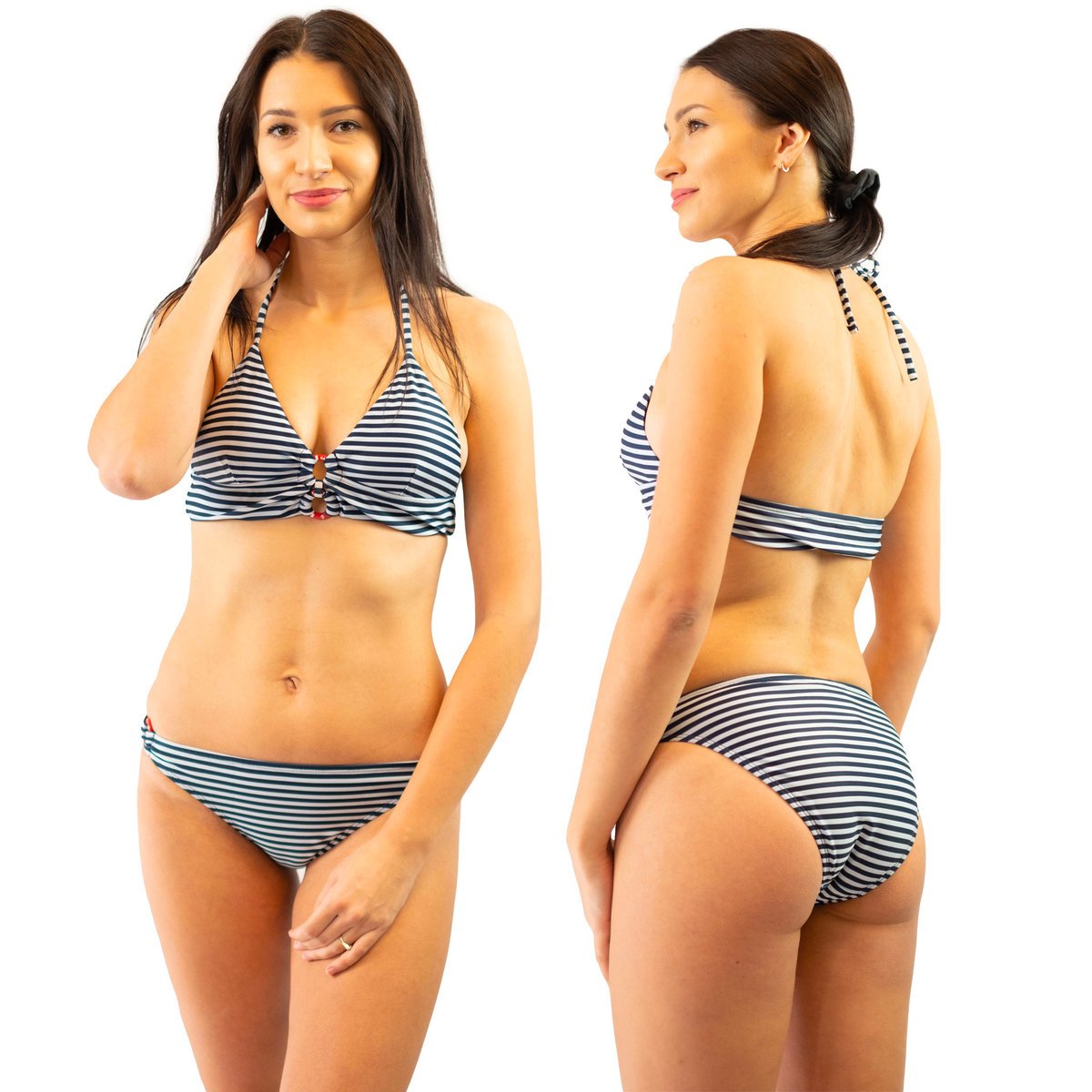 Strój kąpielowy damski bikini w paski Captain Mike® rozmiar XL