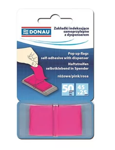 Donau Zakładki indeksujące , PP, 25x45mm, 1x50 różowe 7558001PL-13 - Etykiety samoprzylepne i bloki etykiet - miniaturka - grafika 2