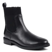 Botki damskie - Botki damskie czarne Marco Tozzi 25320 sztyblety skórzane na zamek-41 - miniaturka - grafika 1