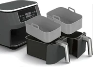 Akcesoria i części do mikrofalówek - 2szt Silikonowy garnek do Ninjas Dual Air Fryer, silikonowe wkładki do frytkownicy powietrznej Podwójna frytkownica Silikonowy kosz frytkownicy, fr... - miniaturka - grafika 1