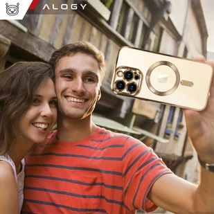 Etui MagSafe Case do iPhone 13 Pro Alogy Glamour Luxury Ring obudowa Złoto-przezroczyste - Etui i futerały do telefonów - miniaturka - grafika 10