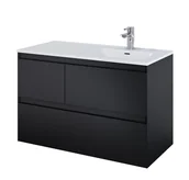 Szafki łazienkowe - Elita SPLIT Szafka podumywalkowa 100 3S L BLACK MATT 168159 - miniaturka - grafika 1