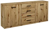 Komody - Długa komoda z szufladami i drzwiczkami dąb artisan H3-E59 - miniaturka - grafika 1
