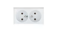 Gniazdka elektryczne - LEDart podwójne z uziemieniem natynkowe IP20 białe GN-2BZ/00 Bis Ospel - miniaturka - grafika 1