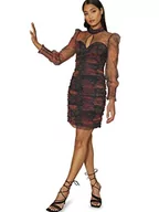 Sukienki - Chi Chi London Damska sukienka koktajlowa z wysokim dekoltem w kwiaty, marszczona, mini sukienka koktajlowa, Czarny, 38 - miniaturka - grafika 1