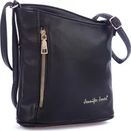 Torebki damskie - Jennifer Jones Torebka damska na ramię mała listonoszka wizytowa elegancka czarna - miniaturka - grafika 1