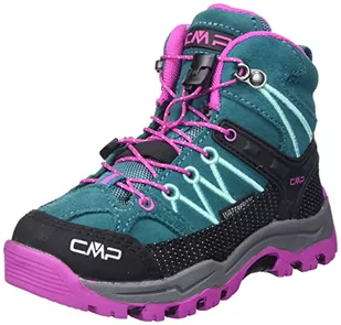 CMP Rigel Mid Trekking Shoes Wp Walking Shoe, Lake-Pink Fluo, 27 EU - Buty dla chłopców - miniaturka - grafika 1