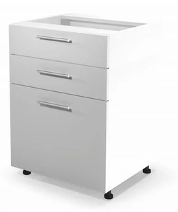 Szafka kuchenna dolna z szufladami VENTO D3S-60/82 mechanizm Hettich front: biały połysk - Szafki kuchenne - miniaturka - grafika 1