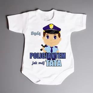 Będę policjantem jak mój tata  - body niemowlęce - Body - miniaturka - grafika 1