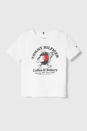 Koszulki dla dziewczynek - Tommy Hilfiger t-shirt bawełniany dziecięcy kolor biały - miniaturka - grafika 1