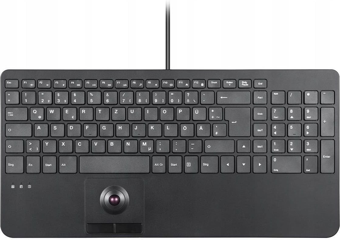 Perixx PERIBOARD-538 H DE Przewodowa klawiatura USB z trackballem