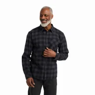 Koszule męskie - Męska koszula flanelowa Jack Wolfskin LITE FLANNEL SHIRT M CHECK black - 3XL - miniaturka - grafika 1