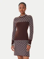 Swetry damskie - Guess Sweter W5BR24 Z3JD2 Brązowy Slim Fit - miniaturka - grafika 1