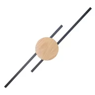Lampy ścienne - JAVA BLACK WOOD KINKIET 2 PŁ - miniaturka - grafika 1