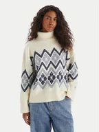 Swetry damskie - Roxy Golf Saltwater Lover ERJSW03673 Écru Regular Fit - miniaturka - grafika 1