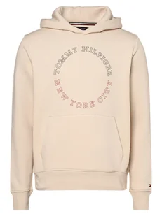 Tommy Hilfiger Męska bluza z kapturem Mężczyźni beżowy nadruk, S - Bluzy męskie - miniaturka - grafika 1