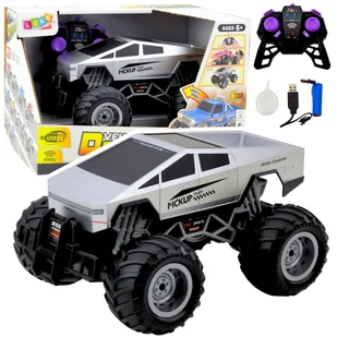 Auto Terenowe Off-Road RC Zdalnie Sterowane Srebrne 1:16 LEAN Toys - Zabawki zdalnie sterowane - miniaturka - grafika 1