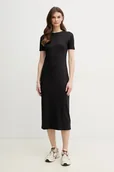Sukienki - Calvin Klein sukienka bawełniana kolor czarny midi dopasowana K20K208299 - miniaturka - grafika 1
