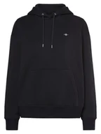 Bluzy damskie - Gant - Damska bluza z kapturem, niebieski - miniaturka - grafika 1