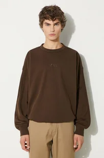 Vans bluza bawełniana Premium Classics LX Crew Fleece męska kolor brązowy gładka VN000GBW3N11 - Bluzy męskie - miniaturka - grafika 1