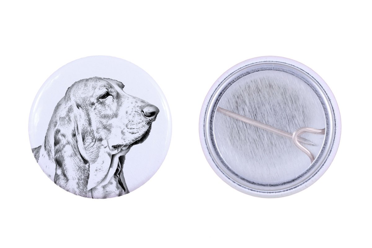 Basset Hound - przypinka z twoim psem, dodaj własne foto, marka Art-Dog