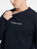Swetry męskie - Guess Jeans Sweter 168473 Niebieski Classic Fit - miniaturka - grafika 1