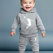 Komplety dla niemowląt - TEMU Szare komplety ubranek z kapturem dla niemowląt i małych chłopców w wieku 0-3 lat, idealne na wiosnę, jesień i zimę. Zestawy swetrowe w modnym - miniaturka - grafika 1