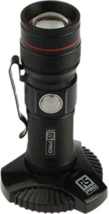 RS PRO Latarka akumulatorowa LED czarna w aluminiowej obudowie, 300 lm / 100 m, 93 mm - Latarki - miniaturka - grafika 1