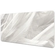 Podkładki na biurko - Podkładka na całe biurko Białe eleganckie pióra 90x45 cm - miniaturka - grafika 1