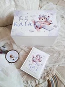 Pamiątka Chrztu Świętego - ZESTAW MIS W SAMOLOCIE z metryczką, prezent na roczek, chrzest dla chłopca - miniaturka - grafika 1