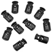 Akcesoria turystyczne - Mil-Tec Stopery do Sznurka 10 Sztuk Czarne - miniaturka - grafika 1