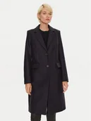 Płaszcze damskie - Tommy Hilfiger Płaszcz wełniany WW0WW42738 Granatowy Regular Fit - miniaturka - grafika 1