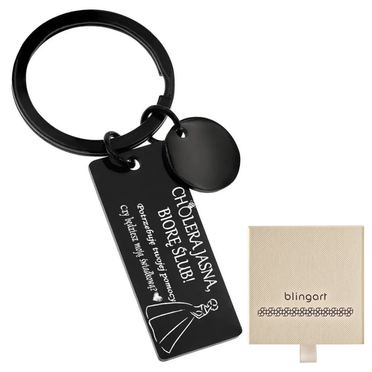 Brelok do kluczy Z GRAWEREM stal 316L