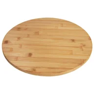 Deski do krojenia - Deska do serwowania obrotowa bambusowa 35 cm okrągła na przekąski przystawki pizzę - miniaturka - grafika 1