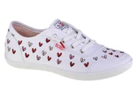 Kapcie damskie - Skechers Bobs B słodkie kapcie damskie, Białe płótno wielobarwne, 36 EU - miniaturka - grafika 1