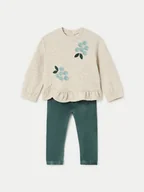 Komplety dla niemowląt - Mayoral Komplet bluzka i legginsy 2706 Zielony Regular Fit - miniaturka - grafika 1