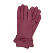 Rękawiczki - Damskie rękawiczki skórzane z supełkiem - miniaturka - grafika 1