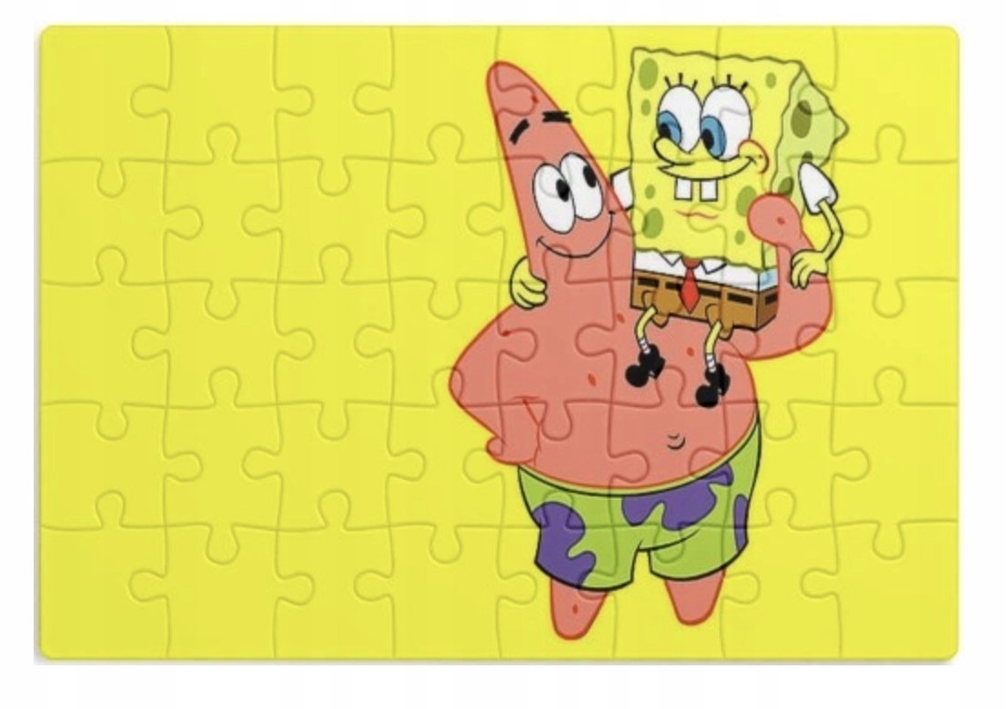 PUZZLE SPONGEBOB SKALMAR BAJKA A3 252 el z Nadrukiem + IMIĘ #95