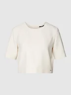 Koszulki i topy damskie - T-shirt z detalem z logo - miniaturka - grafika 1