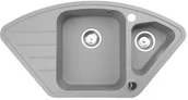 Zlewozmywaki - Brenor Zlewozmywak Granitowy MERKURY Premium szary - miniaturka - grafika 1