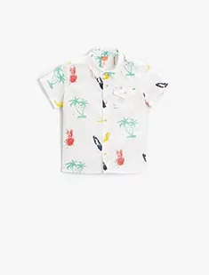KOTON Tropical Printed Short Sleeve Koszulka Bawełna Chłopcy, White Design (05u), 18-24 miesi?cy - Bluzki dla niemowląt - miniaturka - grafika 1