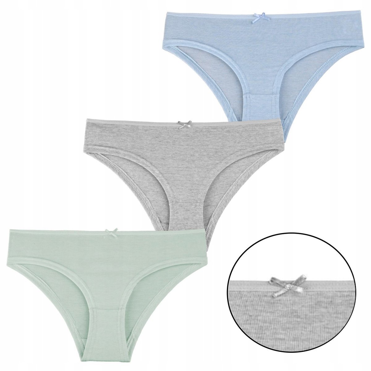 Figi Majtki Damskie Z Kokardką 3-Pak Moraj L