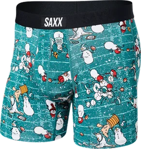 Bokserki męskie szybkoschnące SAXX VIBE Boxer Brief bałwany - zielony - Majtki męskie - miniaturka - grafika 1