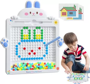 Tablica magnetyczna Mozaika Montessori Układanka Koraliki Krążki DUŻA KRÓLIK - Zabawki interaktywne dla dzieci - miniaturka - grafika 1