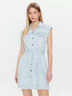 Sukienki - Pinko Sukienka jeansowa Quash 100337 A0G1 Niebieski Regular Fit - miniaturka - grafika 1
