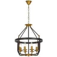 Lampy sufitowe - LAMPA WISZĄCA LOFT CZARNO-MOSIĘŻNA BERLING W8 - miniaturka - grafika 1