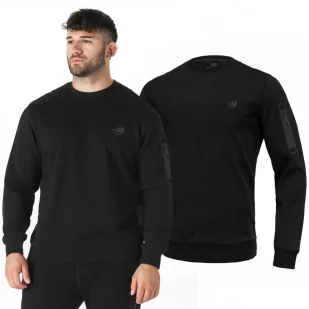 Bluza Pit Bull 300 Interlock Seahill '23 - Czarna - Odzież taktyczna i umundurowanie - miniaturka - grafika 1