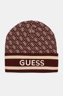 Guess czapka SEVYN kolor bordowy  W4BZ21 Z3JD2 - Czapki damskie - miniaturka - grafika 1